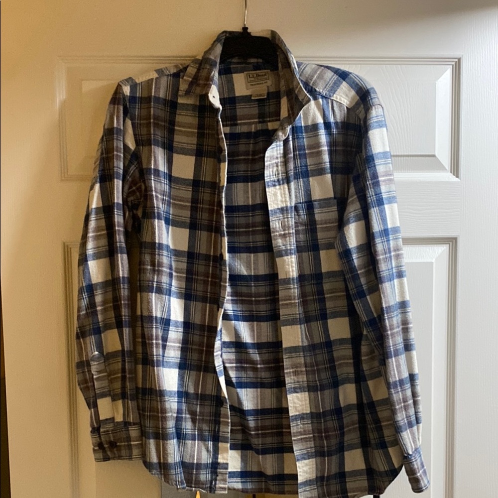 L.L. Bean Long Sleeve Scotch Plaid Flannel Shirt Men's Regular